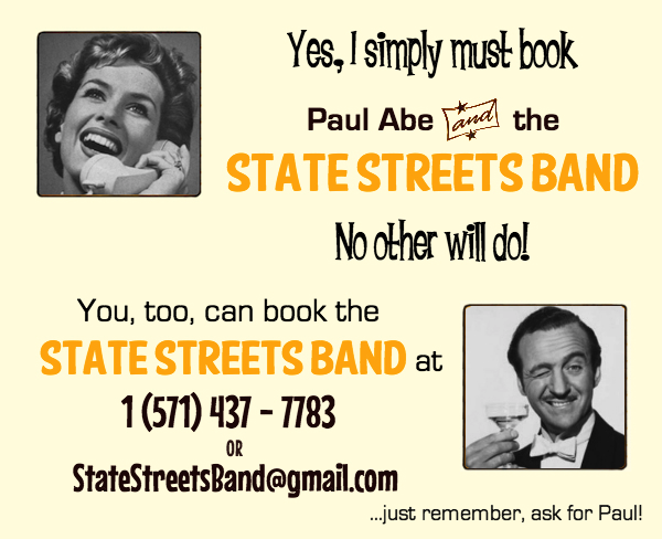 For booking, call 1 (571) 437-7783, or e-mail StateStreetsBand (at) gmail.com